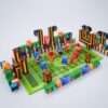 ZadaBelly Rugby Themed Magnetic Building Blocks Set 148PCS, STEM Pixel Stacking Cubes DIY Sports Field Construction Playset, Ideal Birthday for Teen Boys Girls 14 Years Old & Up