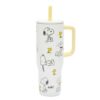 Zak Designs Peanuts Sutton Travel Tumbler for On the Go, 30oz Stainless Steel with Vacuum Insulation, Silicone Straw, and Carry Handle for Cold Drinks, BPA Free (Snoopy & Woodstock)