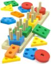 Zartores Montessori Toys for 1 2 3 Year Old Boys Girls Gifts, Wooden Shape Sorter Toys for Ages 2-4, Toddler Learning Toy Puzzles Birthday Gift Ages 1-3