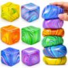 ZaxiDeel Marble Swirl Stress Cubes 6 Pack for Classrooms and Offices
