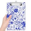 ZAXMEY Small Plastic Clipboard 6" x 9", Standard A5 Size Fashion Mini Clip Board, Suitable for Classrooms, Offices, Students, Women, Men, Children, Decorative Cute Custom Patterns, Blue Floral