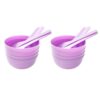 ZCLGOOD DIY Slime Making Tools, 8PCS Purple PP Plastic Glue Mixing Bowls with 8PCS Mixing Spoons Set for Creative Craft Arts Projects, Glue and Slime Mixing (Diameter 3.46 inches)