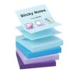 ZCZN 400 Sheets Pop-up Sticky Notes, 3 x 3 Inches, 4 Pads Assorted Water Colors Self-Stick Notes, 100 Sheets/Pad, (Blue Purple Light Blue Light Purple)