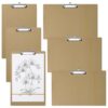 ZEAYEA 6 Pcs 11x17 Inch Clipboards with Low Profile Clip, Extra Large Hardboard Sketch Board, Wooden Drawing Board for Sketching and Art Boards, 3 Horizontal and 3 Vertical