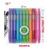 Zebra Pen Z-Grip Recycled Retractable Ballpoint Pens,1.0mm, Assorted Bright Ink, Durable Metal Clip, 68% Recycled (GRS Certified; Global Recycled Standards), School & Office Supplies, 18-Pack (23118)
