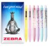 Zebra Z-Grip Smooth Ballpoint Pen - 1.0mm Nib - Pastel and Sweetie Barrels - In Envelope Gift Packaging (Pack of 6)