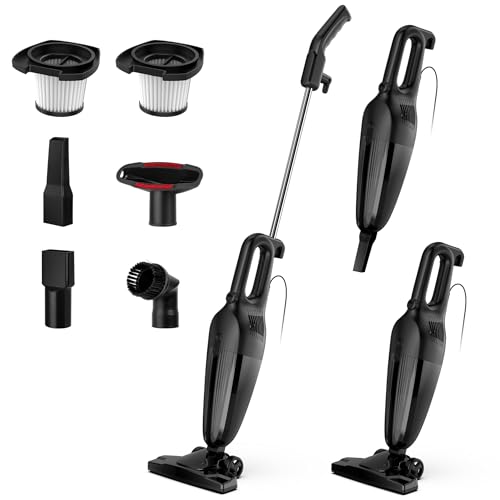 Zefiro Lightweight Corded Stick Vacuum, High Suction Bagless Small Vacuum Cleaner for Carpet Hardwood Floor Pet Hair, Portable Handheld Vacuum for Home RV Apartment Stairs Sofa
