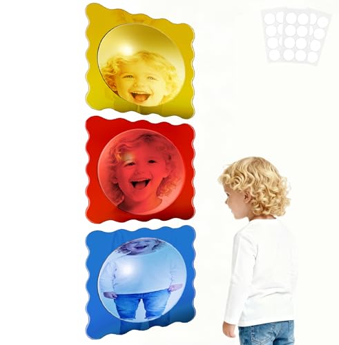 ZEHYRNE 3 PCS Sensory Wall Bubble Mirror Acrylic Sensory Room Must-Have for Preschool Classroom, Calming Corner Items, Wall Decoration, Birthday Gift (10″ x 10″)
