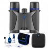 ZEISS Terra ED Pocket 10x25 Compact Binoculars, Black, Lens Cleaning Kit