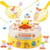 Zelbuck B.Duck Bounce Catch Game,Board Games,Fun Bounce & Catch Duck Toy, Interactive Family Game for 3-7 Year Olds, Party Game for Toddlers & Kids (Yellow)