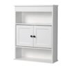 Zenna Home Bathroom Storage Wall Cabinet, Wooden Wall Mounted Storage Organizer, Ideal Medicine Cabinet or Over The Toilet Storage, White
