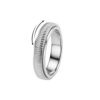 ZenVib Cats Eye Spinner Fidget Ring for Women (Textured Silver, 9)