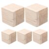 Zerodeko 5pcs Unfinished Wooden Blocks for Crafts - Small Square Balsa Wood Cubes 2x2 Inch - Blank DIY Basswood Craft Panels for Sand Table Building Projects