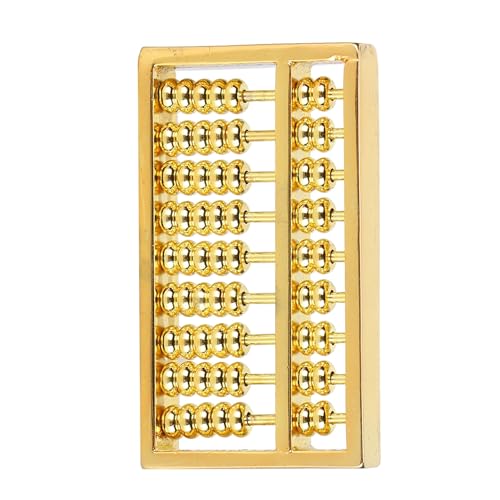 Zerodis Abacuses Other Collectibles Tool Exquisite Carved Vintage Style for Kids Adult Collection Gift Desk Decoration Mini Brass Abacus 9 Gears Chinese Math Calculating Mini Brass