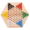 Zerodis Chinese Checkers Board Game Wooden Chinese Checkers 6 Sided Chessboard Colorful 6 Colors Parent Child Interaction for Adults Kids Family Chess Leisure Sports