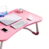 Zerodis Computer Desks Board Bedroom Desks Stand Portable Storage Drawer Cup Holder Non Slip Silicone Surface Tray Stable Thickened Study Workstation for Household Bedroom Kids Laptop (Fruit Pink