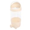 Zerodis Stuffed Animal Storage Tube, Plastic Transparent Plush Toy Organizer Display Bucket with Unique Cute Design for Playroom Bedroom Living Room (Cream Yellow)