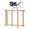 Zerodis Weaving for Kids Beginners, Wooden DIY Hand Kit with 7 Sticks and 2 Ropes, Tapestry and Scarf Making Set, Arts and Crafts Toy for Children
