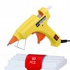 ZFYOUNG Mini Hot Glue Gun 10pcs Glue Stick Hot Glue Gun Set For Quick Repair Artist DIY Art Home 20w Yellow