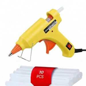 ZFYOUNG Mini Hot Glue Gun 10pcs Glue Stick Hot Glue Gun Set For Quick Repair Artist DIY Art Home 20w Yellow