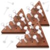 Zhanmai 10 Sets Wooden Triangle Peg, Educational Board, Travel Size, Operation Christmas Learning Puzzles (White Peg Dark Brown Board)