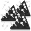 Zhanmai 10 Sets Wooden Triangle Peg, Educational Board, Travel Size, Operation Christmas Learning Puzzles (White Peg Black Board)