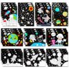 Zhanmai 30 Pcs Color Your Own Funny Outer Space Crafts DIY Posters Star Planet Astronaut Instrument Space Stickers Bulk Wall Poster DIY Art Crafts for Party Home Activities