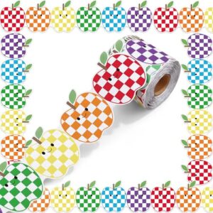 Zhanmai 65 ft Apple Bulletin Board Borders Cardboard Classroom Bulletin Board Decorations Back to School Trim First Day of School Poster Chalkboard Party Supplies Decor(Rainbow Color,Mosaic)