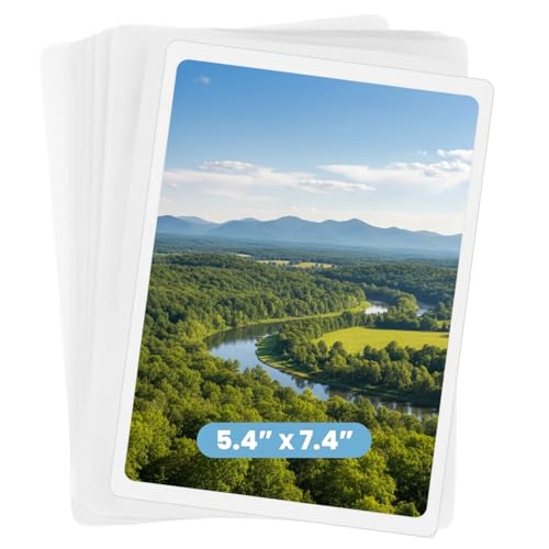 Zhehao 100 Pack Photo Thermal Laminating Pouches, 3 Mil Badge Laminate Pouches Clear Laminated Luggage Tags for Office Business Sealed Photo Card Documents Permits Cards(5.4 in x 7.4 in)