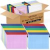 Zhehao 200 Pcs A4 Mesh Zipper Pouch Bulk Waterproof Mesh Zipper Organizer Plastic File Folder Case for School Office Supplies Document Board Games Puzzle (Vibrant)