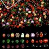 ZHIYUXI 1150PCS Halloween Glass Beads Orange Pumpkin Beads Jewelry Making