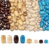 ZHIYUXI 135PCS 4 Colors Large Hole Wooden Beads for Hair Braids, Mixed Size Wood Bead 30x20mm & 15x10mm, Natural Rustic Macrame Beads for DIY Crafts Jewelry Making Farmhouse Home Decor