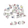 ZHSDDD 8mm Star & Plum Rhinestone Alphabet Charms A-Z DIY Jewelry Beads
