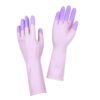 ZHYAPDMYJ Colorful Reusable PVC Dishwashing Gloves, Non-Slip Waterproof Flexible Household Cleaning Gloves for Kitchen Bathroom Men Women