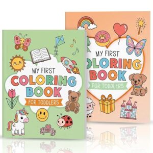 ZICOTO Fun Coloring Book for Toddlers - Set of 2 Cute My First Toddler Coloring Books with Big Simple Designs - Easy Learning Activity Book for Kids, Boys and Girls to Keep Little Ones Engaged