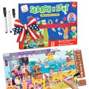Zicster Preschool Learning Activity Game | Reusable Search N Spot Mats for Kids Ages 3-6 | Wipe-Clean Educational Game | Homeschool Classroom Must-Have | Reusable Activities, Gifts for Ages 3, 4, 5, 6