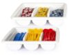 Zilpoo 2 Pack - Plastic Condiment Bin, Restaurant Supplies Organizer, Countertop Divided Packet Tray, Utensil Container, Commercial Kitchen Cutlery Holder, Flatware Storage Box