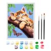 Zimrobin Painting by Numbers from 5 6 7 Years Girls and Boys, Painting by Numbers for Children with Frame, 3 Brushes and Acrylic Paints, 18 x 24 cm (Kitten and Butterfly)