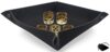 Zinc Alloy Metal 16mm Dice w/Pouch & Tray - Polished Gold/Black Dot