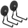 Ziouabaf 2 Pack Gaint Magnetic Hooks Heavy Duty 3.46 Inch Base with PVC Coated Steel Hook for Garage Workshop Storage Cord Hose Tool Organizer Black