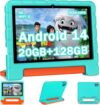 ZIOVO 2026 Kids Tablet 10 inch Android 14 Tablets for Kid Octa-Core, 20GB+128GB (TF 1TB), Toddler Tablet with Shockproof Case, 5GHz WiFi 6, Parental Control, Face Unlock, Split Screen, BT5.0-Green