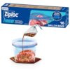 Ziploc Gallon Food Storage Freezer Bags, Stand-Up Bottom, Easy to Fill, 16 Count (Pack of 12)