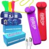 ZipString - Wonderment Awaits with Shark Tank-Featured String Rope Launcher Loop Fidget Toy, Defying Gravity to Boost Your Imagination - Ideal Bundle Gift for Kids, Vivacious Violet & Rock'it Red