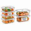 Ziruma Non-Toxic Glass Containers 21 and 35 Oz Bundle, 8 Pack, Gray