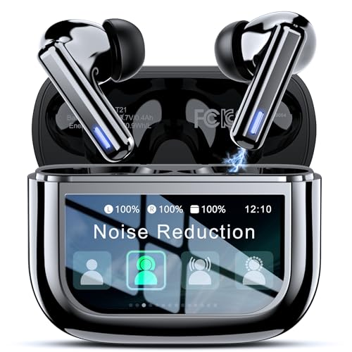 ZIUTY Wireless Earbuds Bluetooth Headphones, Ear Buds with Touch Screen, ANC ENC Noise Cancelling Transparency Mode, 40H Stereo Deep Bass, IPX7 Waterproof, Clear Calls, 5 EQ for iOS Android, Obsidian
