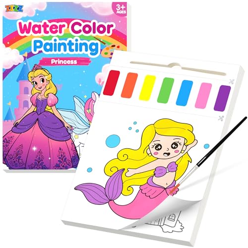 ZIZZ Paint with Water Coloring Books for Toddlers, Princess Watercolor Painting Sets for Kids Ages 3-5 4-8 Years Old, No-Mess Drawing Activity Art Craft Toys Birthday Valentine's Day Gifts for Girls
