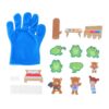 ZJchao Kids Felt Glove Puppets with Frogs Bears Tree Stump Furniture Set for Group Storytelling Activities