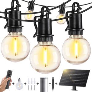 ZJOJO 100ft Solar String Lights for Outside G40 Cafe Patio Lights String