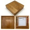 ZJRUI Beech Wood Farkle Dice Tray Storage Case with Dice and Score Sheets