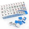 ZJXYM American Mahjong Tile Set, 166 Blue Tiles with Two Dices, Mahjong Tile Game for Four Players (1.2’’x0.9’’x0.51’’)